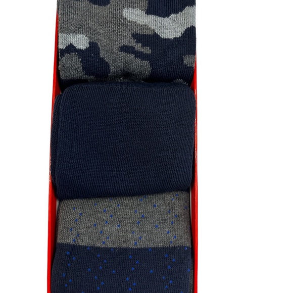 Men’s Crew Socks New Boxed Gift Set- 3 Pack- Navy and Gray Themed - Picture 4 of 9